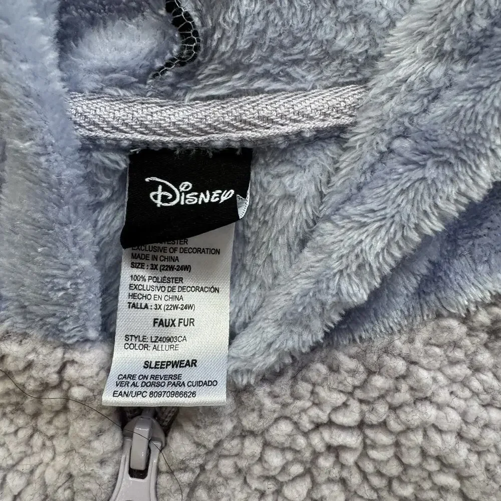 Disney Eeyore One Piece Adult 3X Plush Fleece Pajamas Costume Winnie Pooh - Picture 5 of 5